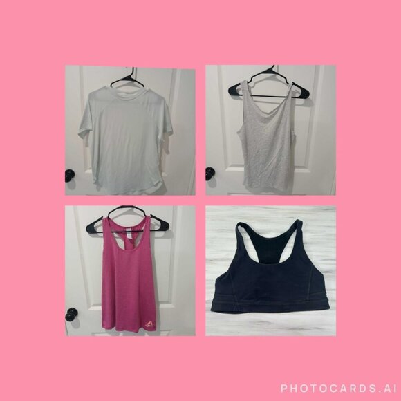 BUNDLE OF 4 Active Wear Shirts- Size Medium0 Reebok, Lululemon, Zyia, Shambala - Picture 1 of 14